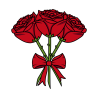 Illustration de trois Roses 🌹🌹🌹​ Rouges