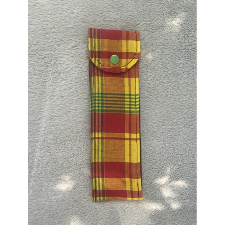 Pochette alimentaire vichy jaune, rouge et vert