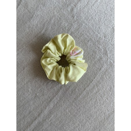 photo du Chouchou Vert Claire avec Fleur Rose