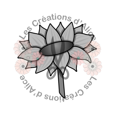 Illustration d’un tournesol ???? en blanc et noir