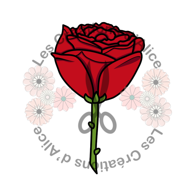 Illustration d’une Rose 🌹​ Rouge