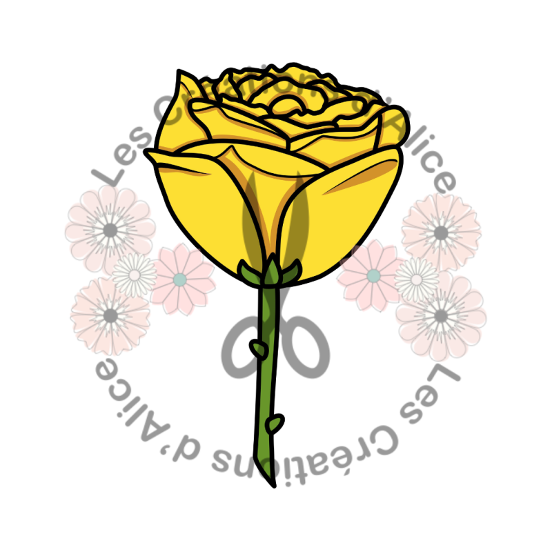 Illustration d’une Rose 🌹​ Jaune