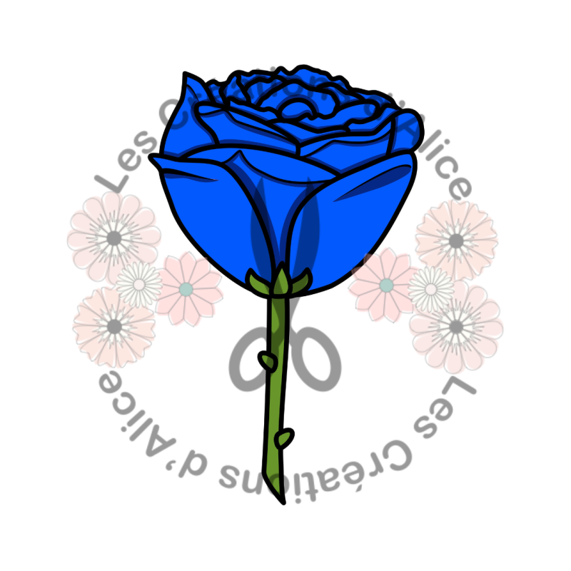 Illustration d’une Rose 🌹​ Bleu