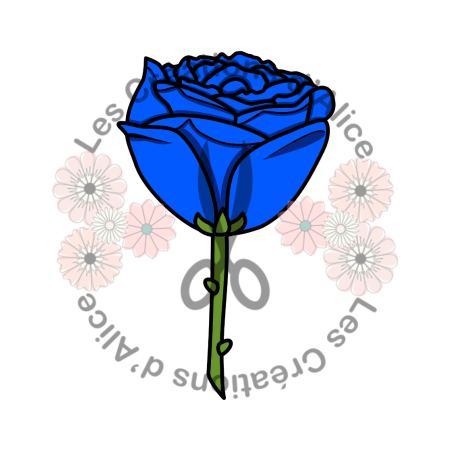 Illustration d’une Rose ????​ Bleu