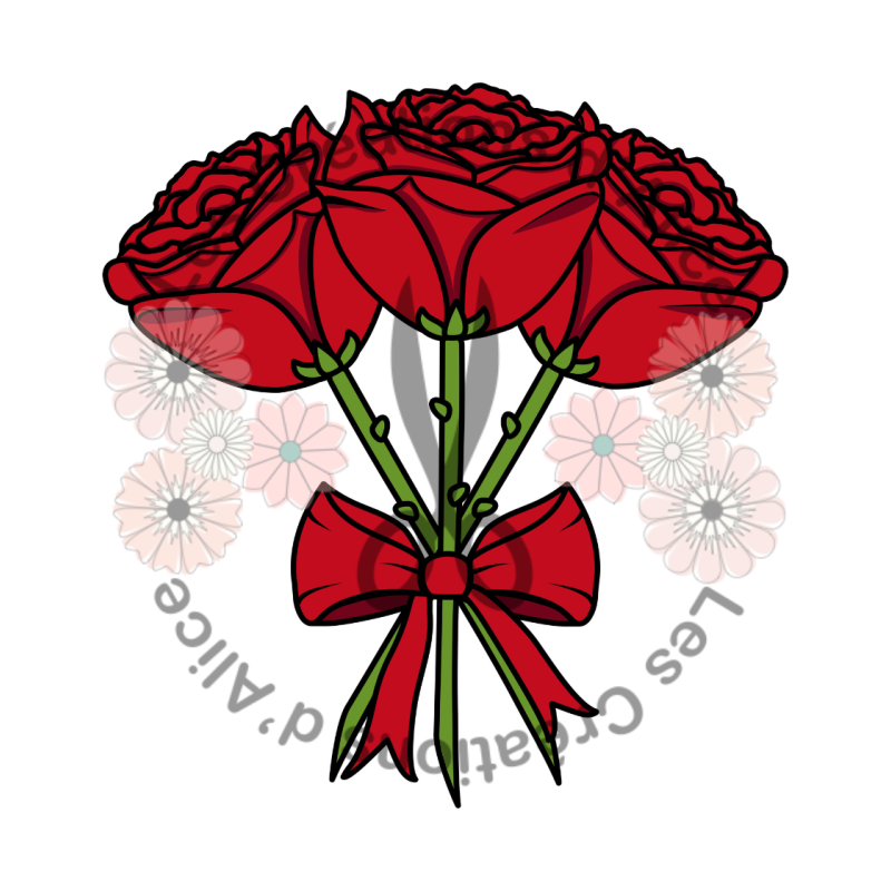 Illustration de trois Roses 🌹🌹🌹​ Rouges
