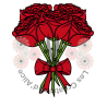 Illustration de bouquet de Roses 💐​ Rouges avec nœud rouge
