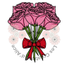 Illustration de bouquet de Roses 💐​ Roses avec nœud rouge