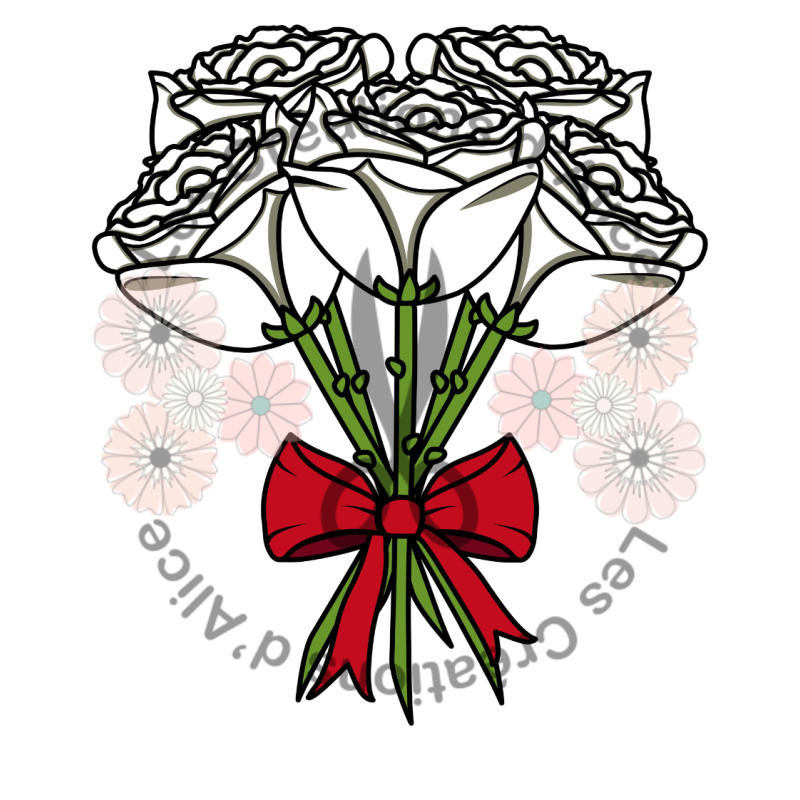 Illustration de bouquet de Roses 💐 Blanches