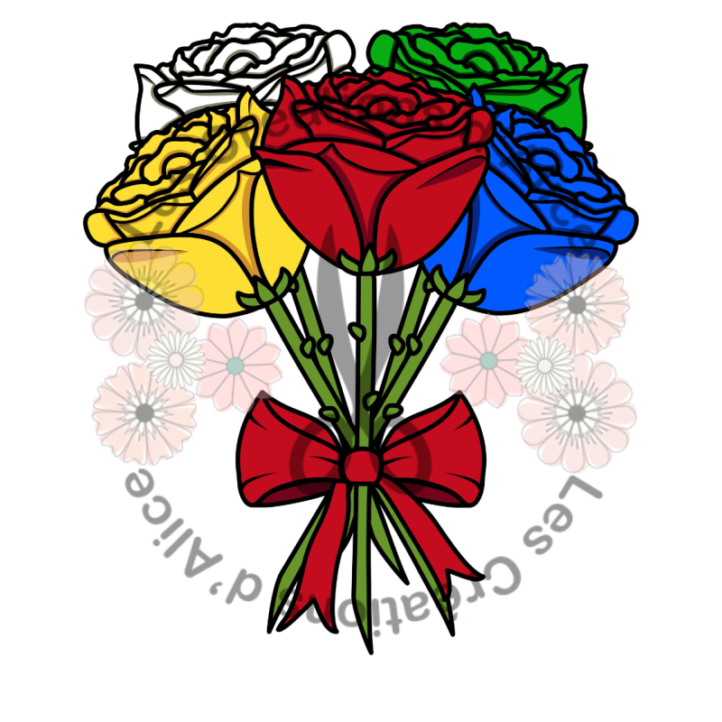 Illustration de bouquet de Roses 💐 Multicolors