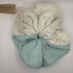 Fleur de douche bleu et blanc