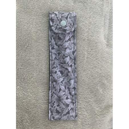 Pochette alimentaire gris a motif de feuille